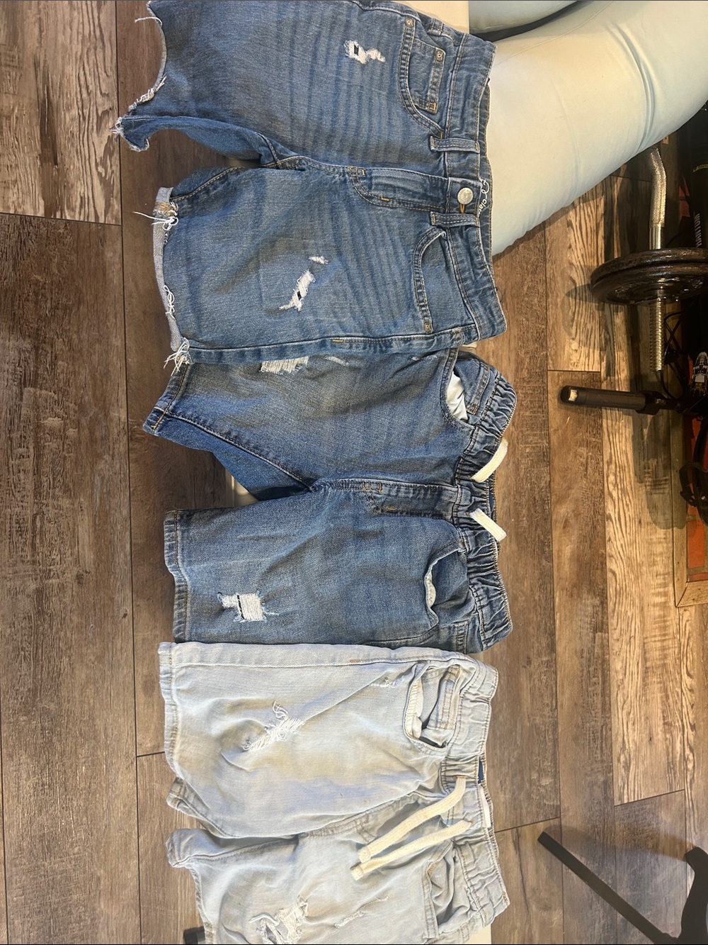 Kids Distressed Denim Shorts - Blue